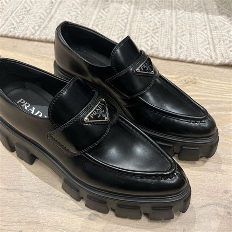 prada monolith loafers women